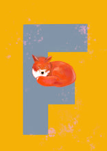 Load image into Gallery viewer, F is for Fox (two colour options)