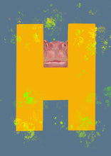 Load image into Gallery viewer, H is for Hippo (two colour options)