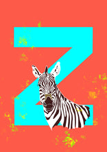 Load image into Gallery viewer, Z is for Zebra (two colour options)