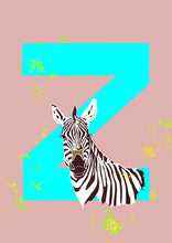 Load image into Gallery viewer, Z is for Zebra (two colour options)