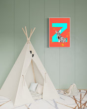 Load image into Gallery viewer, Z is for Zebra (two colour options)